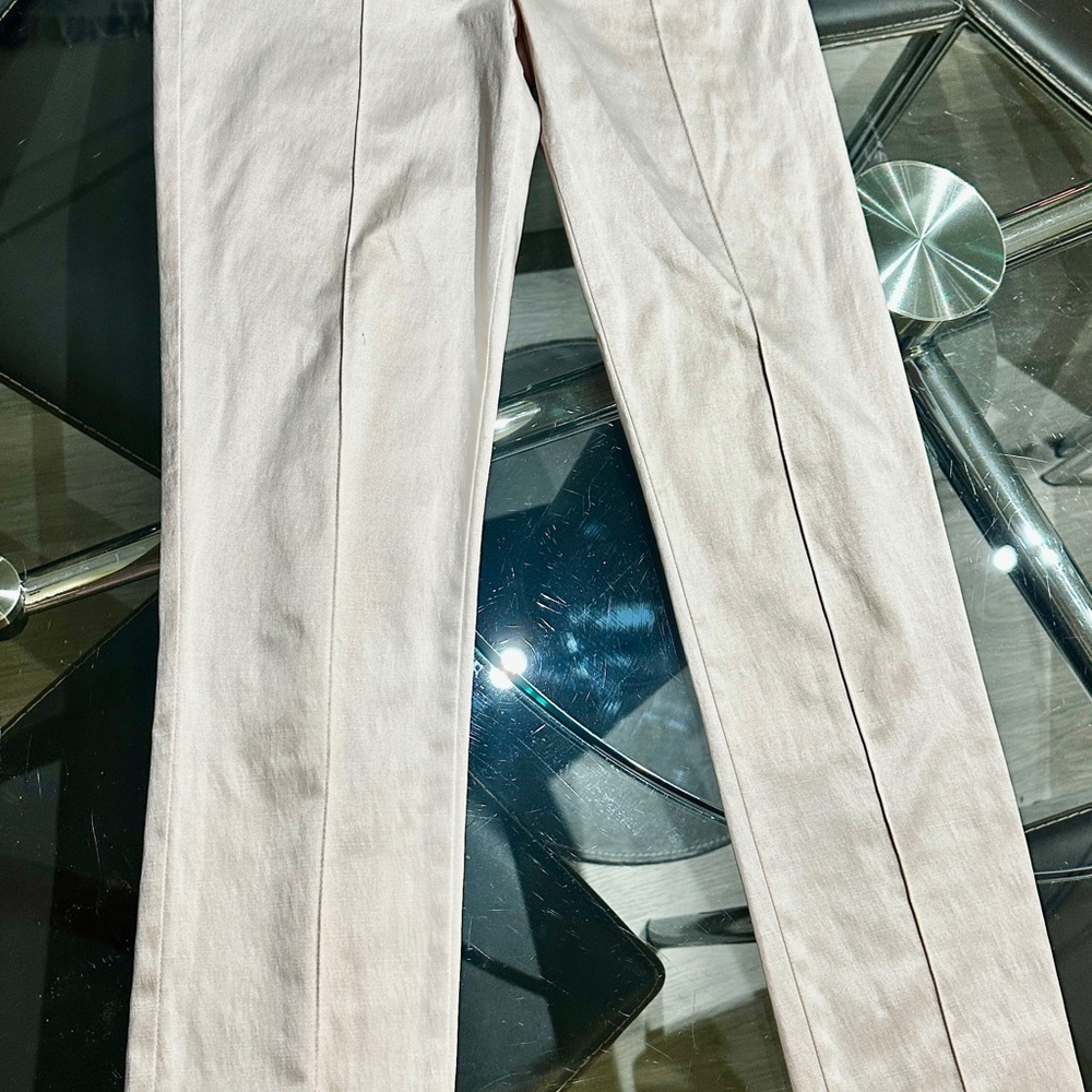 Bebe Cream High-Waisted Trousers